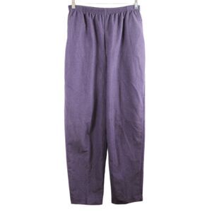 Tag Purple Women's Pull On Ribbed Pants Elastic Waist Size 14 054